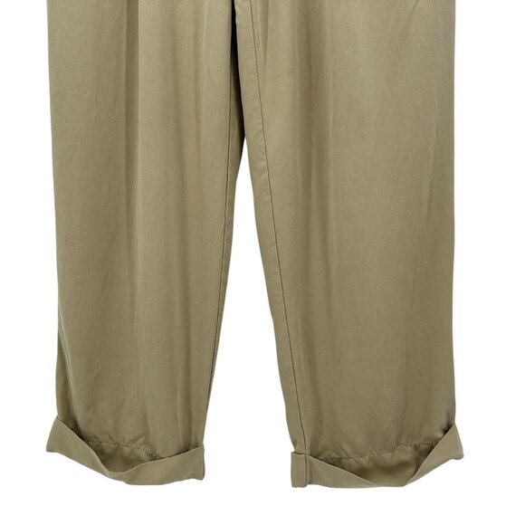 Tommy Bahama Relax Mens 33 Pants Silk Pleated Cuffed Tan Straight Leg - Picture 3 of 11